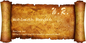 Wohlmuth Renátó névjegykártya
