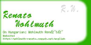 renato wohlmuth business card